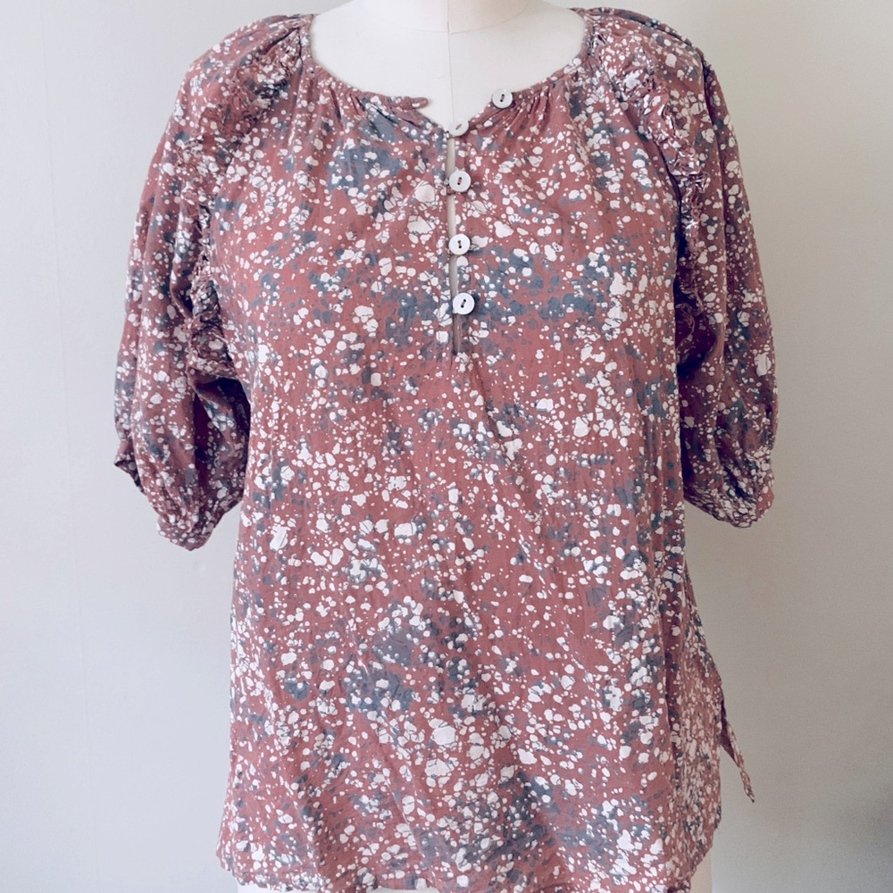 Cleobella cotton paint dot blouse